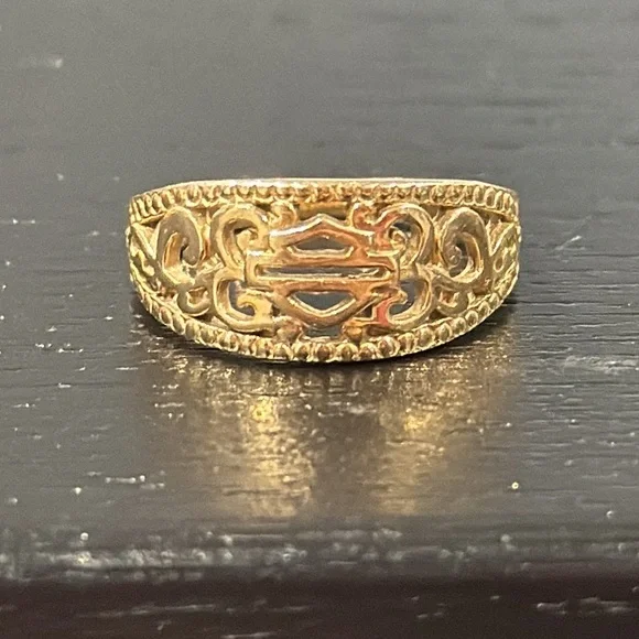 Harley-Davidson Vintage 10K Gold Ring - Size 7 - Picture 2 of 9